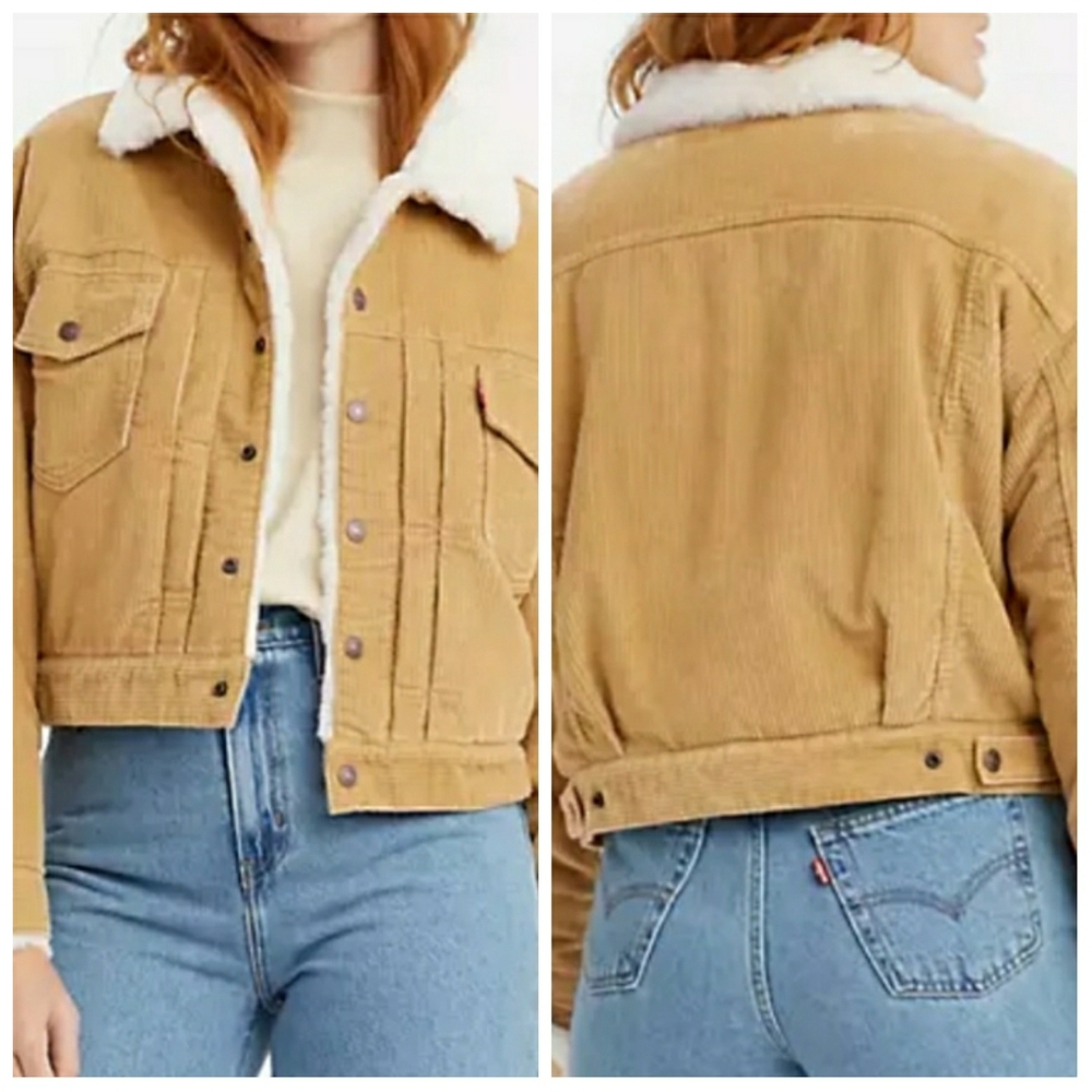 🎉HP!🎉 💎NWT Levi's Iced Coffee Corduroy Trucker Jacket - Picture 14 of 16